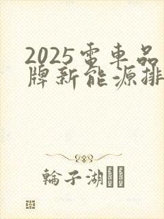 2025电车品牌新能源排行榜