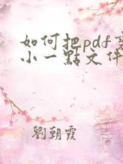 如何把pdf变小一点文件不失真