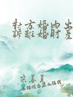 对方婚内出轨起诉离婚财产怎么分