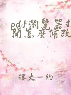 pdf浏览器打开怎么修改