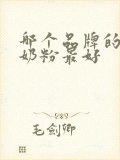 哪个品牌的婴儿奶粉最好