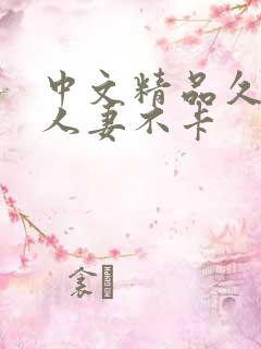 中文精品久久久人妻不卡