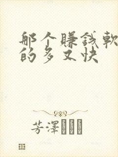 那个赚钱软件赚的多又快