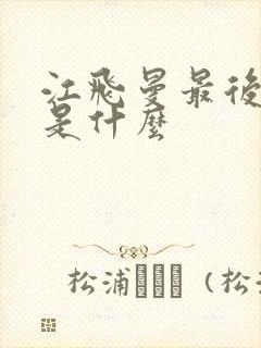 江飞曼最后结局是什么