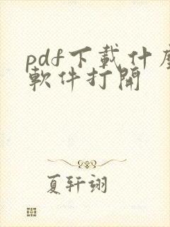 pdf下载什么软件打开