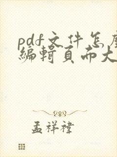 pdf文件怎么编辑页面大小