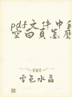 pdf文件中的空白页怎么删除