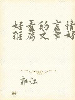 好看的言情小说推荐文笔好