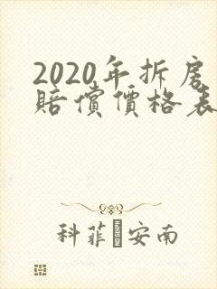 2020年拆房赔偿价格表