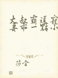 大叔霸道宠小甜妻乖一点小说