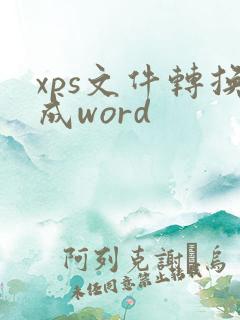 xps文件转换成word