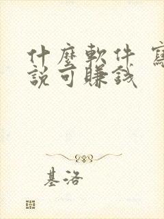 什么软件 写小说可赚钱