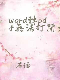 word转pdf无法打开文件