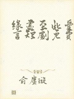 缘尽至此爱不再言短剧免费的