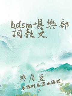 bdsm俱乐部调教文