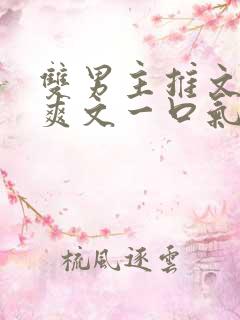 双男主推文完结爽文一口气看完