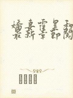 娇妻霍昊和叶晨最新章节阅读