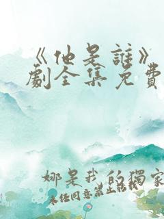 《他是谁》电视剧全集免费观看