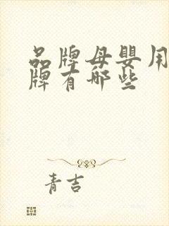 品牌母婴用品品牌有哪些