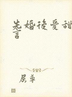 先婚后爱甜宠现言