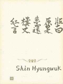 红楼梦原版是文言文还是白话文