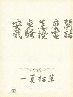 安卓怎么关闭拦截骚扰电话