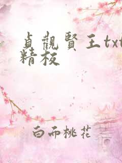 贞观贤王txt精校