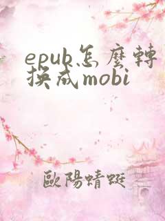 epub怎么转换成mobi