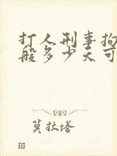 打人刑事拘留一般多少天可以放出来