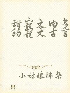 甜宠文肉多好看的宠文古言