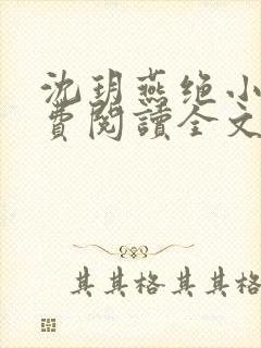 沈玥燕绝小说免费阅读全文最新章节