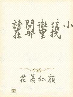 请问微信小程序在哪里找