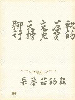 聊天交友软件排行榜免费的