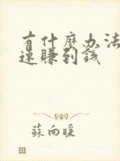 有什么办法能快速赚到钱