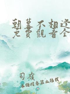 朝暮不相逢短剧免费观看全集