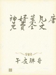 神婿叶凡唐若雪免费全文