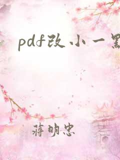 pdf改小一点