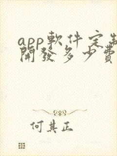 app软件定制开发多少费用