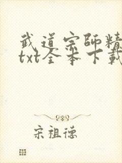 武道宗师精校版txt全本下载