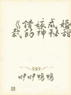 《错嫁成婚:总裁的神秘甜妻》