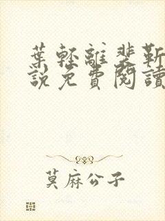 叶轻离裴靳墨小说免费阅读笔趣阁