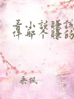 看小说赚钱的软件哪个赚的最多