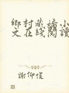 乡村藏娇小说全文在线阅读