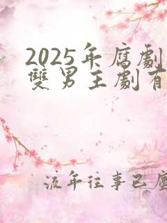 2025年腐剧双男主剧有哪些