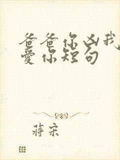 爸爸你凶我我也爱你短句