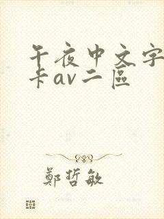 午夜中文字幕不卡av二区