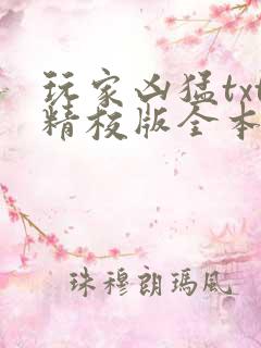 玩家凶猛txt精校版全本下载