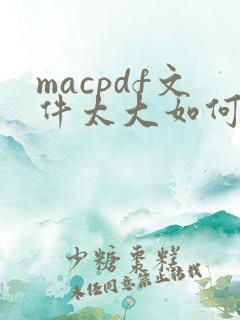 macpdf文件太大如何变小