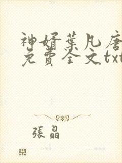 神婿叶凡唐若雪免费全文txt