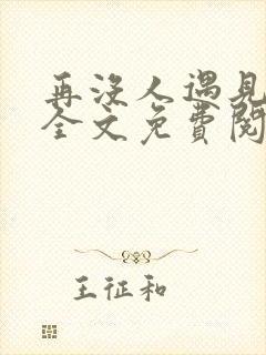 再没人遇见小说全文免费阅读